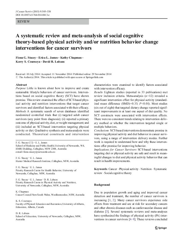 (PDF) A systematic review and meta-analysis of social cognitive theory ...