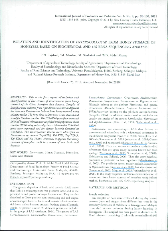 (PDF) Isolation and identification of Enterococcus faecium from ...