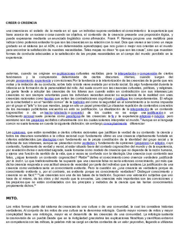 (DOC) CREER O CREENCIA