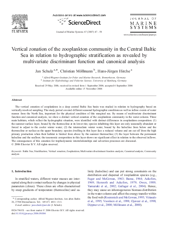 (PDF) Vertical zonation of the zooplankton community in the Central ...