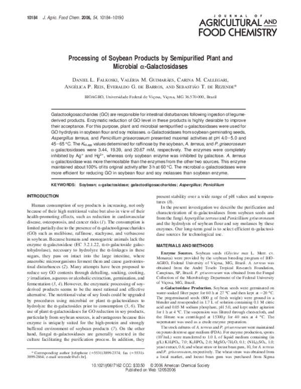 (PDF) Processing of Soybean Products by Semipurified Plant and ...