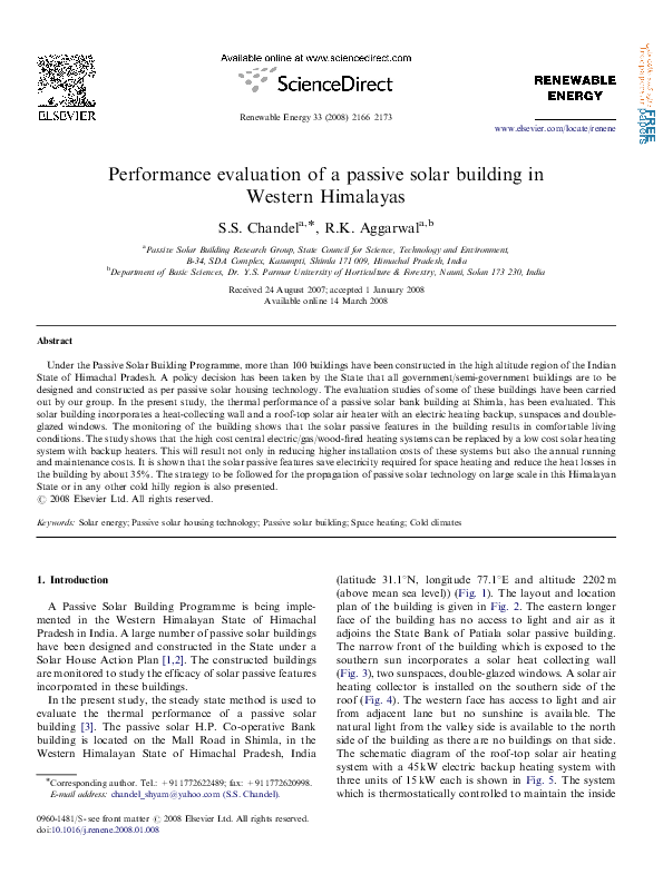 (PDF) Performance evaluation of a passive solar building in Western ...