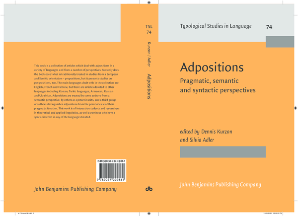 (PDF) Adpositions: pragmatic, semantic and syntactic perspectives