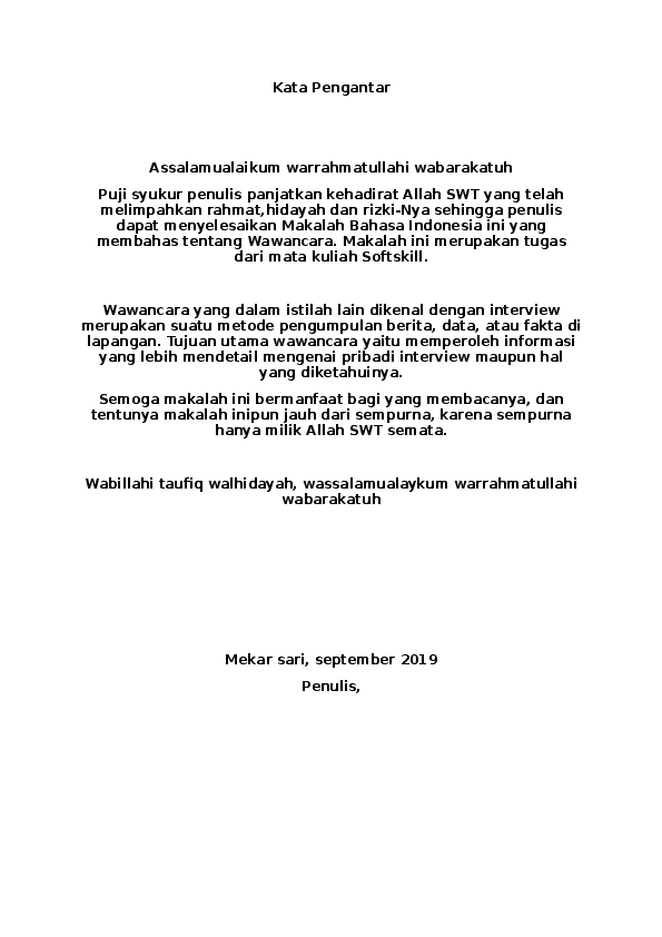 Doc Kata Pengantar Assalamualaikum Warrahmatullahi Wabarakatuh Taqim Lam Alif Academia Edu