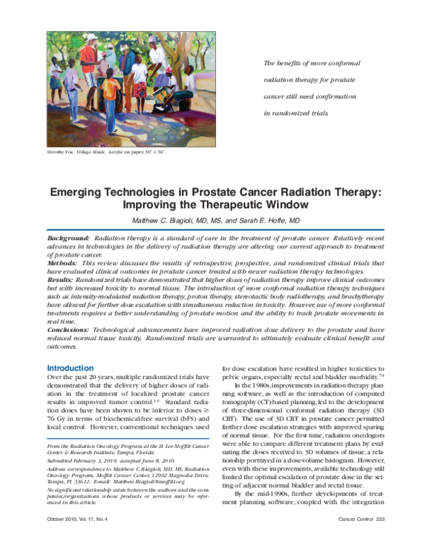 (PDF) Emerging Technologies in Prostate Cancer Radiation Therapy ...