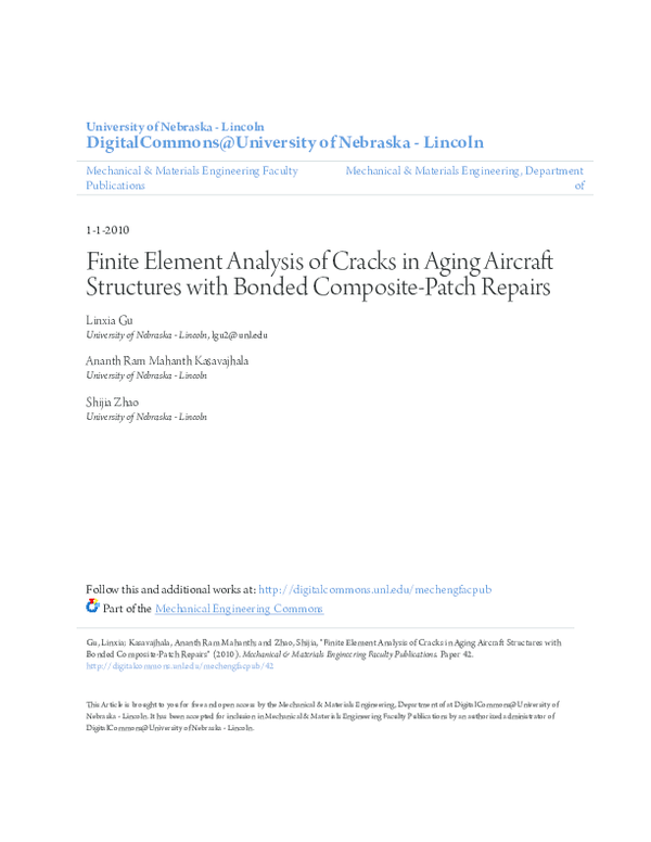(PDF) Finite element analysis of cracks in aging aircraft structures ...