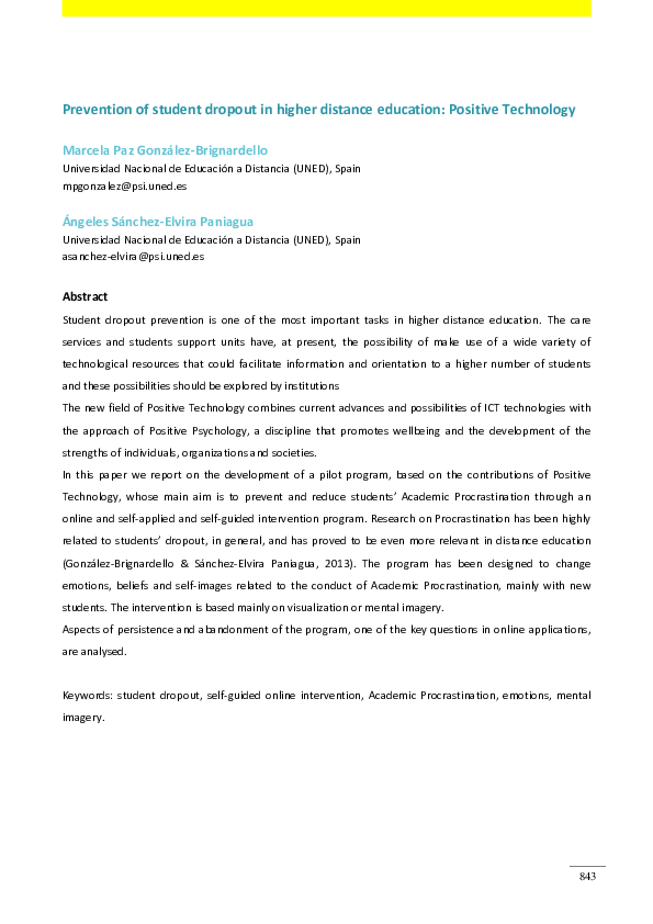 (PDF) Prevention of student dropout in higher distance education ...