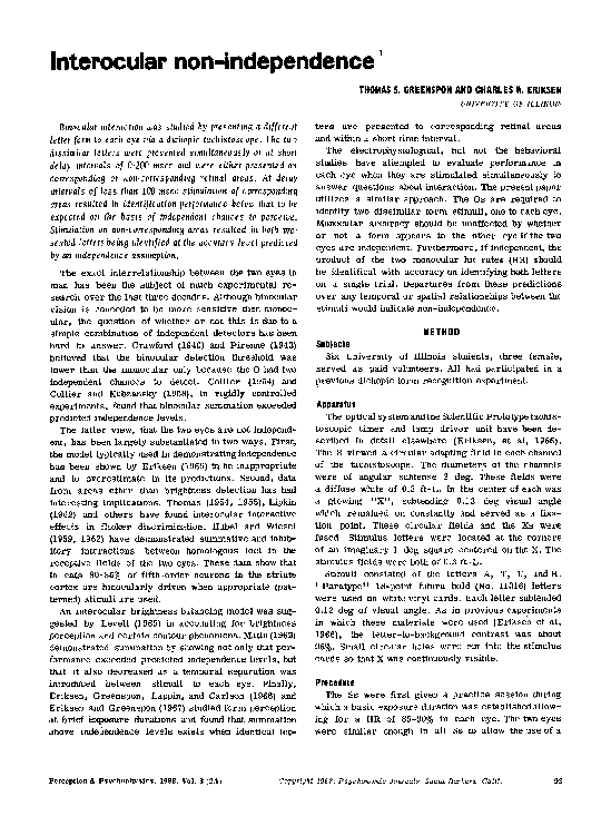 (PDF) Interocular non-independence
