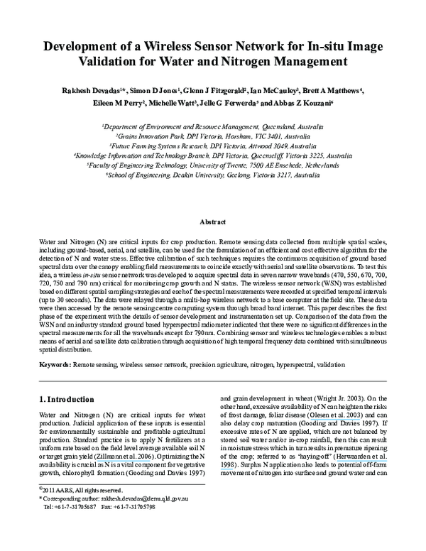 (PDF) Development of a wireless sensor networks for in-situ image ...