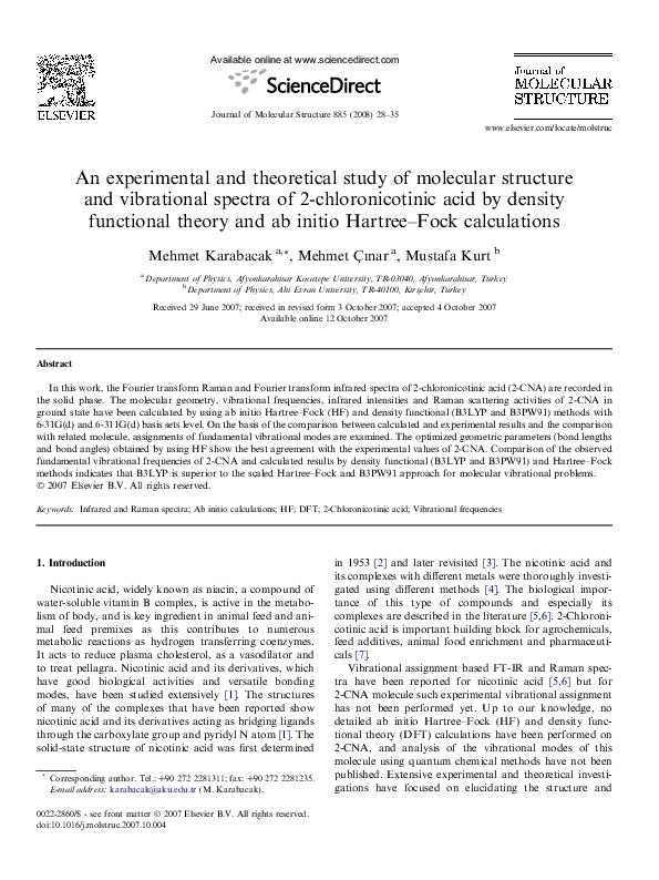 (PDF) An experimental and theoretical study of molecular structure and ...