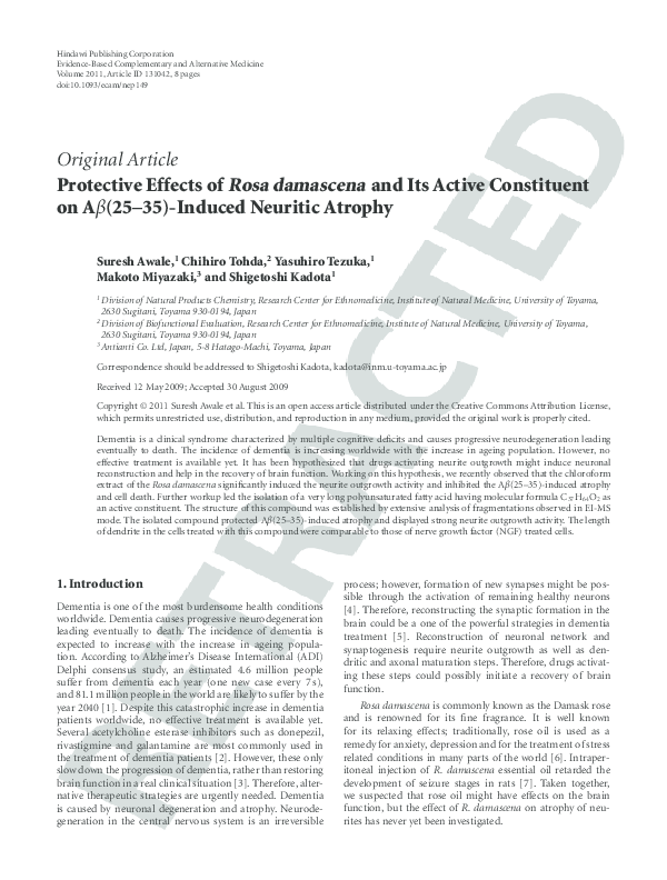 (PDF) Protective Effects of Rosa damascena and Its Active Constituent ...