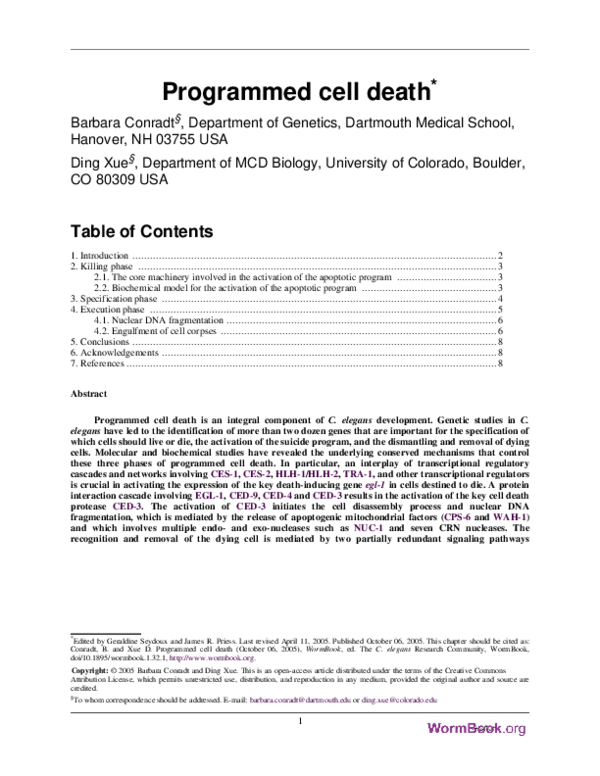 (PDF) Programmed cell death