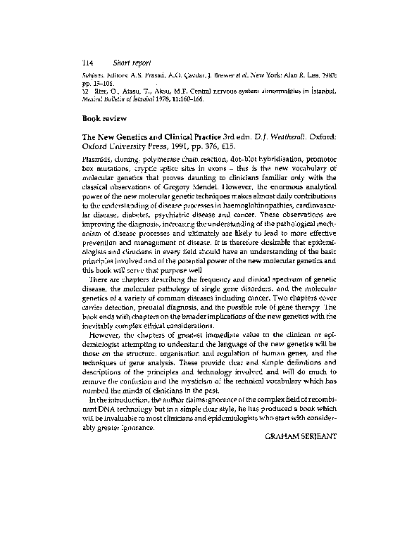 (PDF) The New Genetics and Clinical Practice 3rd edn