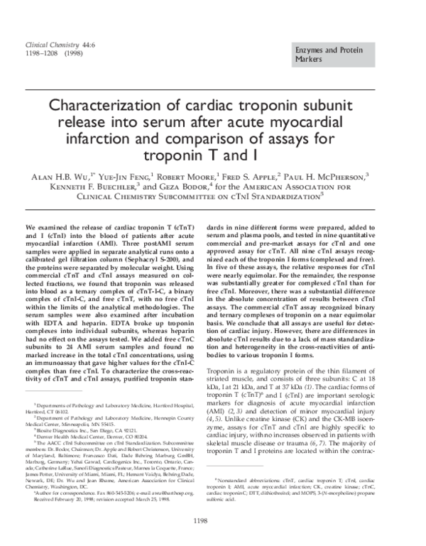 (PDF) Cardiac troponin T in diagnosis of acute myocardial infarction ...