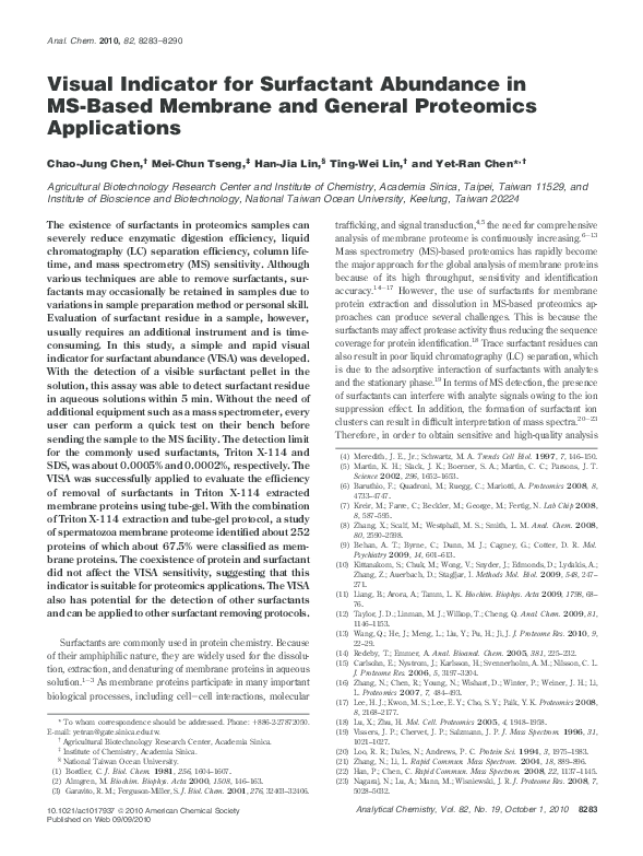 (PDF) Visual Indicator for Surfactant Abundance in MS-Based Membrane ...
