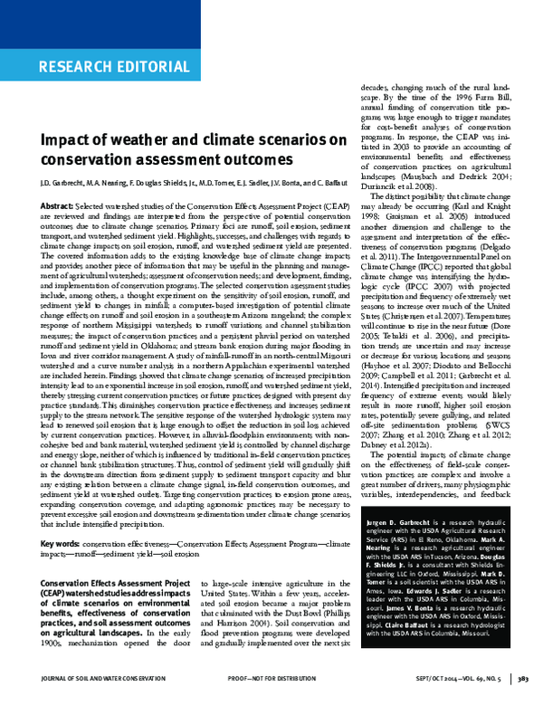(PDF) Impact of weather and climate scenarios on conservation ...