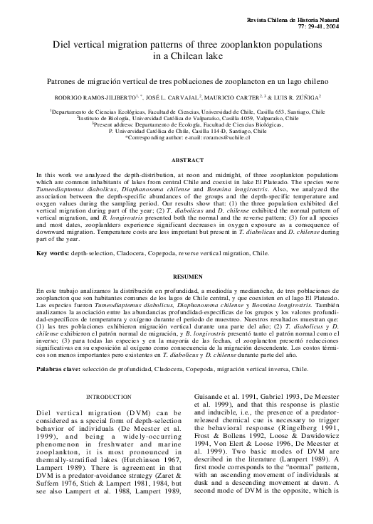 (PDF) Diel vertical migration patterns of three zooplankton populations ...