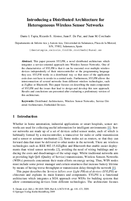 (PDF) Introducing a Distributed Architecture for Heterogeneous Wireless ...