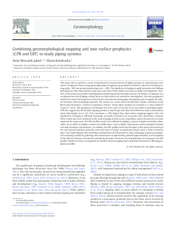 Combining geomorphological mapping and near surface geophysics (GPR and ...