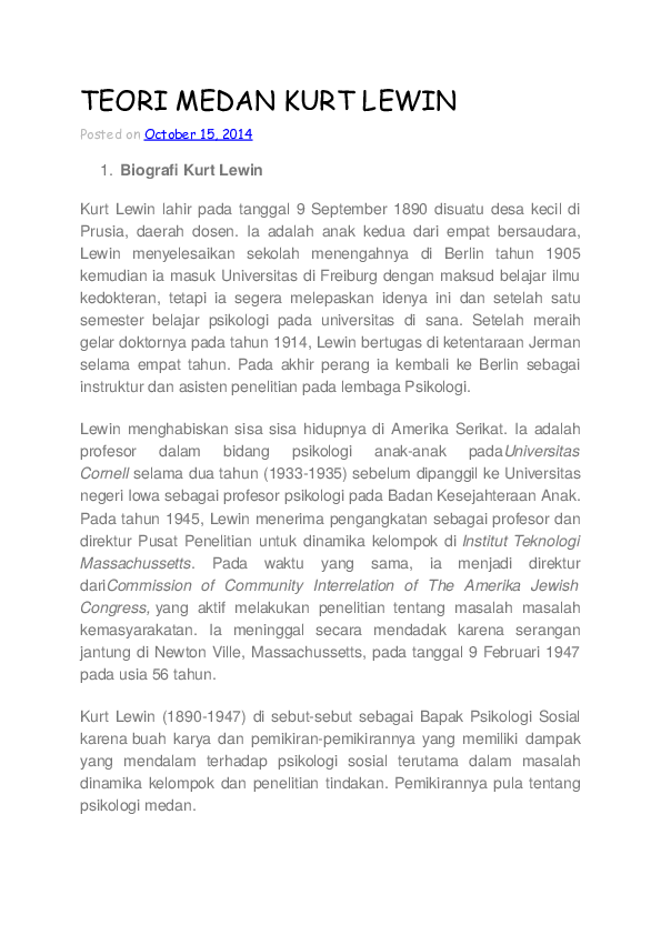 Doc Teori Medan Kurt Nisa Jamilah Academia Edu