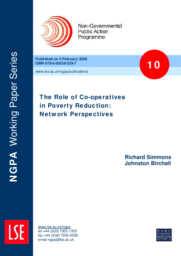 (PDF) The role of co-operatives in poverty reduction: Network perspectives