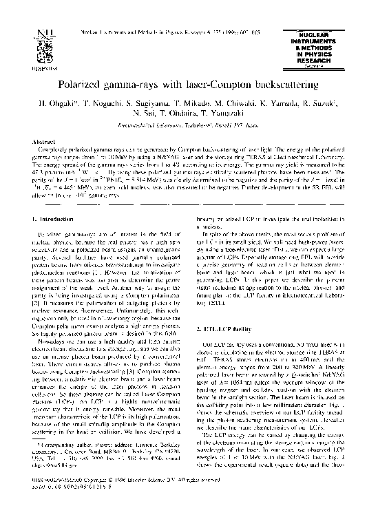 (PDF) Polarized gamma-rays with laser-Compton backscattering