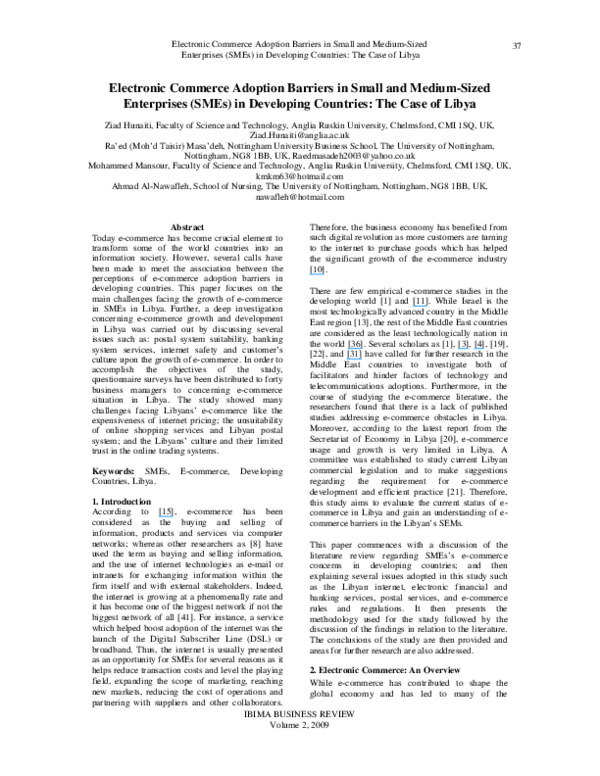 (PDF) Electronic Commerce Adoption Barriers in Small to Medium-Sized ...