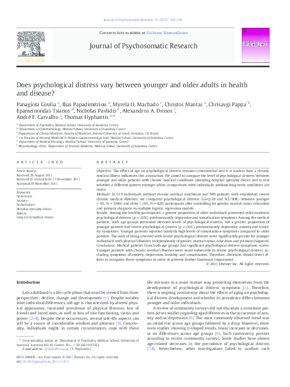 (PDF) Does psychological distress vary between younger and older adults ...