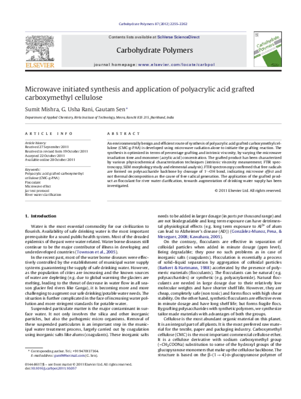 (PDF) Microwave initiated synthesis and application of polyacrylic acid ...