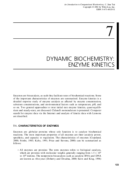(PDF) 7 DYNAMIC BIOCHEMISTRY ENZYME Daniel Alberto Segnini