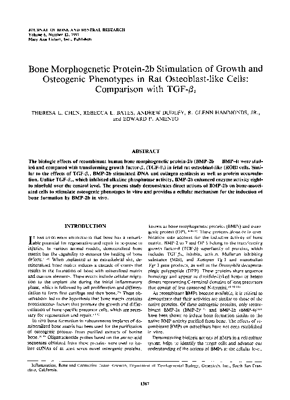 (PDF) Bone morphogenetic protein-2b stimulation of growth and ...