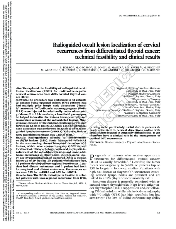 (PDF) THE QUARTERLY JOURNAL OF NUCLEAR MEDICINE AND MOLECULAR IMAGING