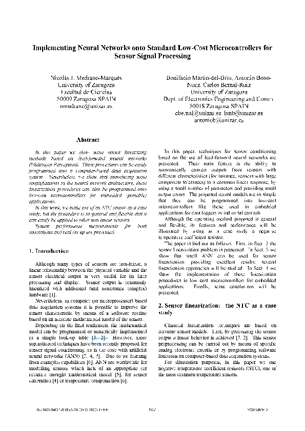 (PDF) Implementing neural networks onto standard low-cost ...