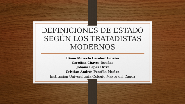(PPT) DEFINICIONES DE ESTADO SEGÚN LOS TRATADISTAS MODERNOS