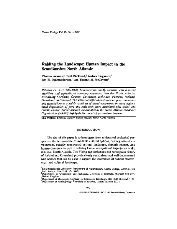 Raiding the landscape: Human impact in the Scandinavian North Atlantic