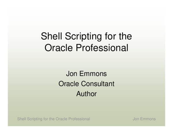 (PDF) Jon Emmons Shell Scripting for the Oracle Professional Shell ...