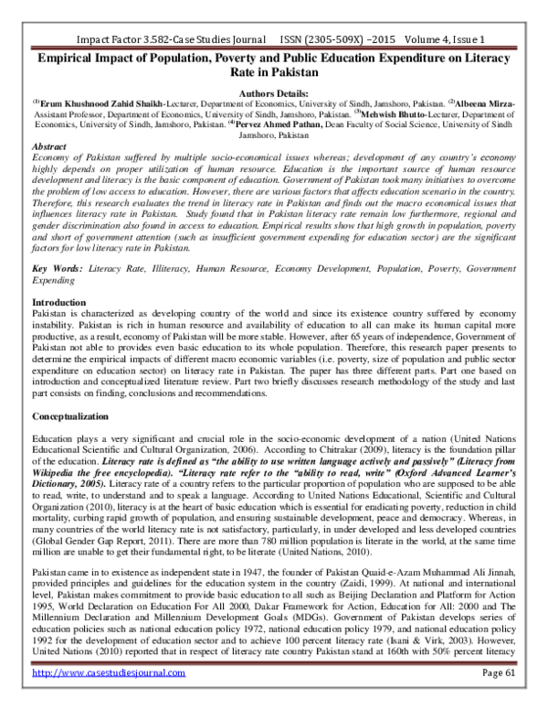 (PDF) Empirical Impact of Population, Poverty and Public Education ...