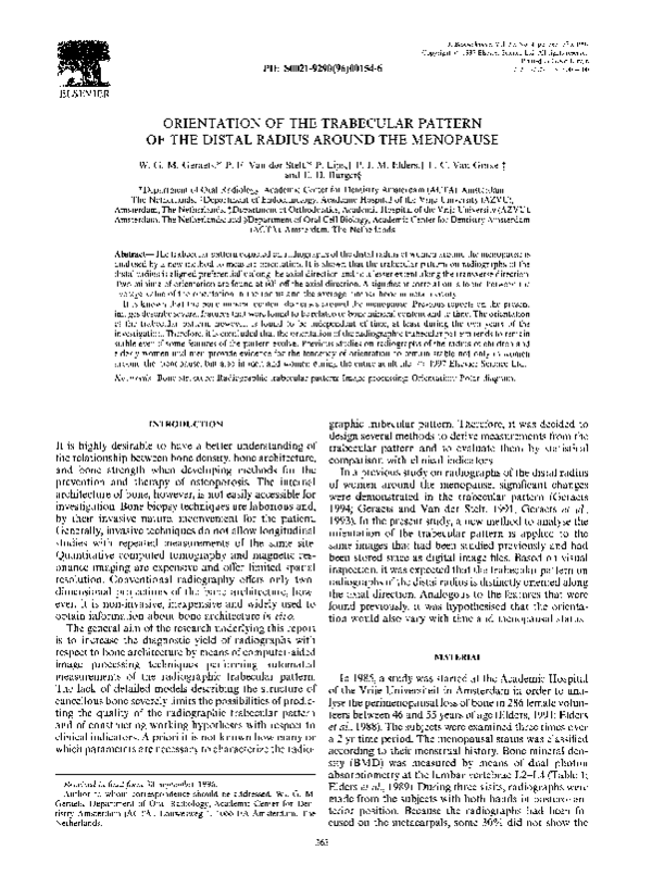 (PDF) Orientation of the trabecular pattern of the distal radius around ...