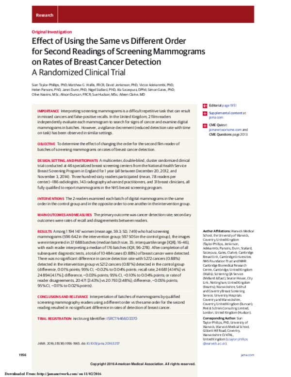 (PDF) Effect of Using the Same vs Different Order for Second Readings ...