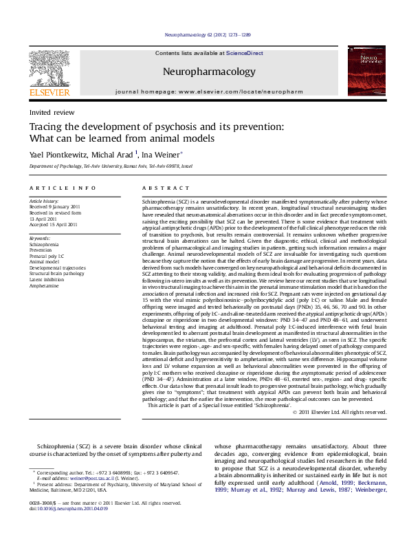 (PDF) Tracing the development of psychosis and its prevention What can
