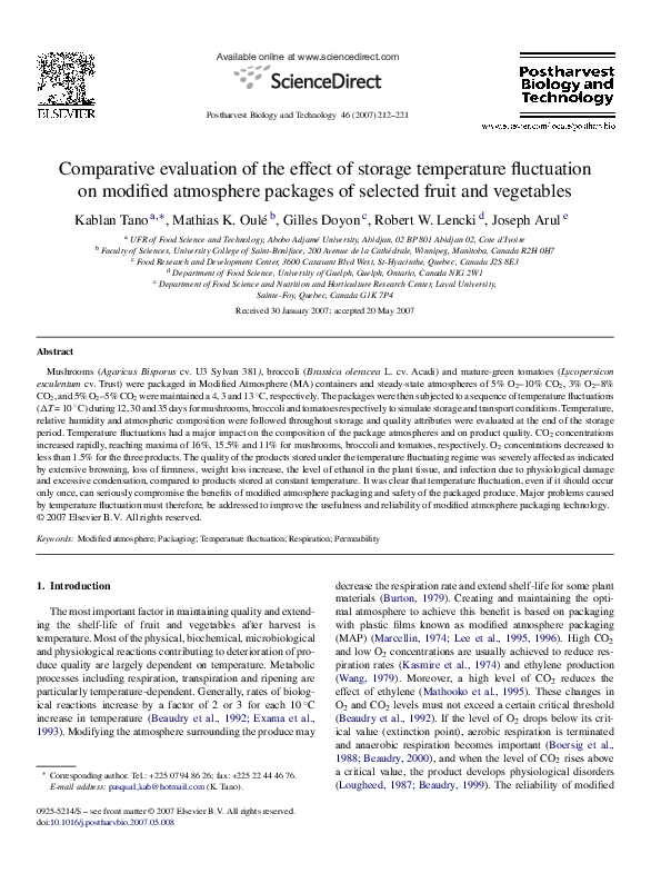 (PDF) Comparative evaluation of the effect of storage temperature ...