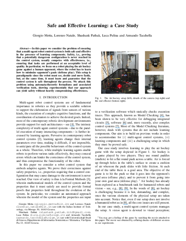 (PDF) Safe and effective learning: A case study