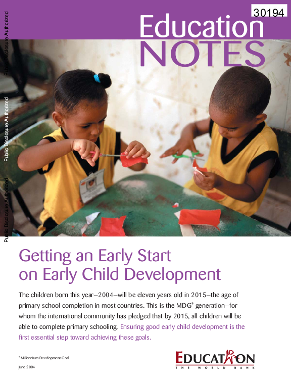 (PDF) Getting an Early Start on Early Child Development. Education ...
