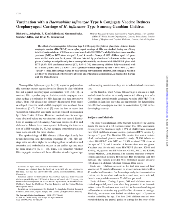 Haemophilus influenzae type b (hib) conjugate vaccines Haemophilus influenzae type b (hib) conjugate vaccines