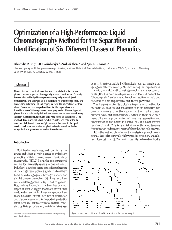 (PDF) Optimization of high-performance liquid chromatographic ...