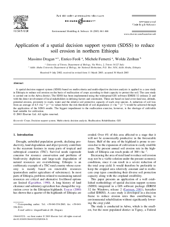 (PDF) Application of a spatial decision support system (SDSS) to reduce ...