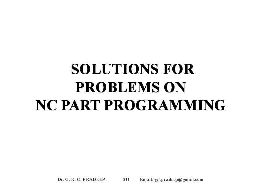 (PDF) SOLUTIONS FOR PROBLEMS ON NC PART PROGRAMMING
