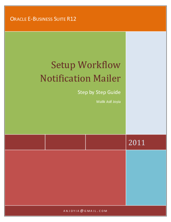 (PDF) ORACLE EBUSINESS SUITE R12 Setup Workflow Notification Mailer