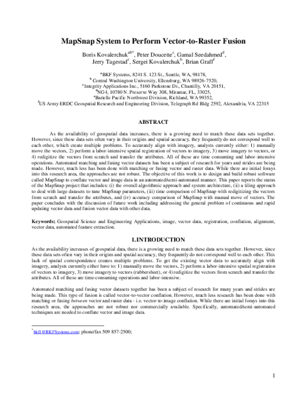 (PDF) MapSnap system to perform vector-to-raster fusion