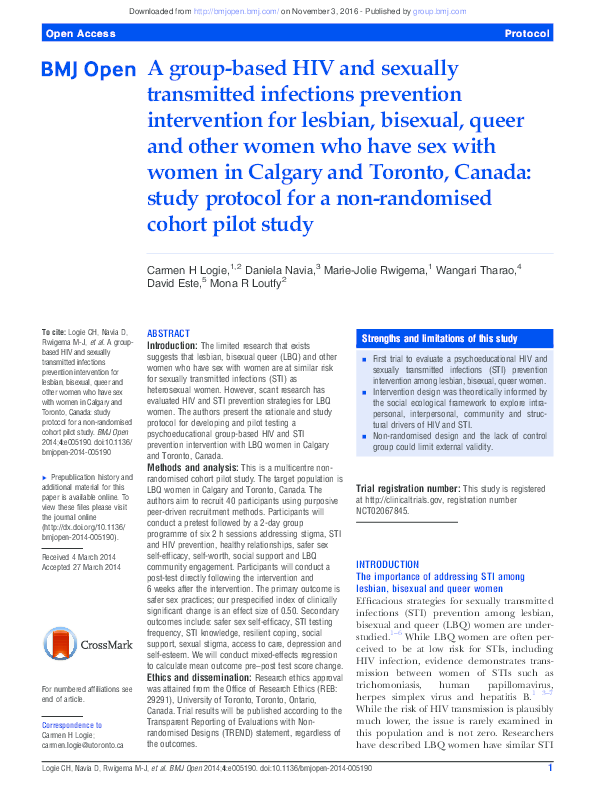 (PDF) A group-based HIV and sexually transmitted infections prevention ...